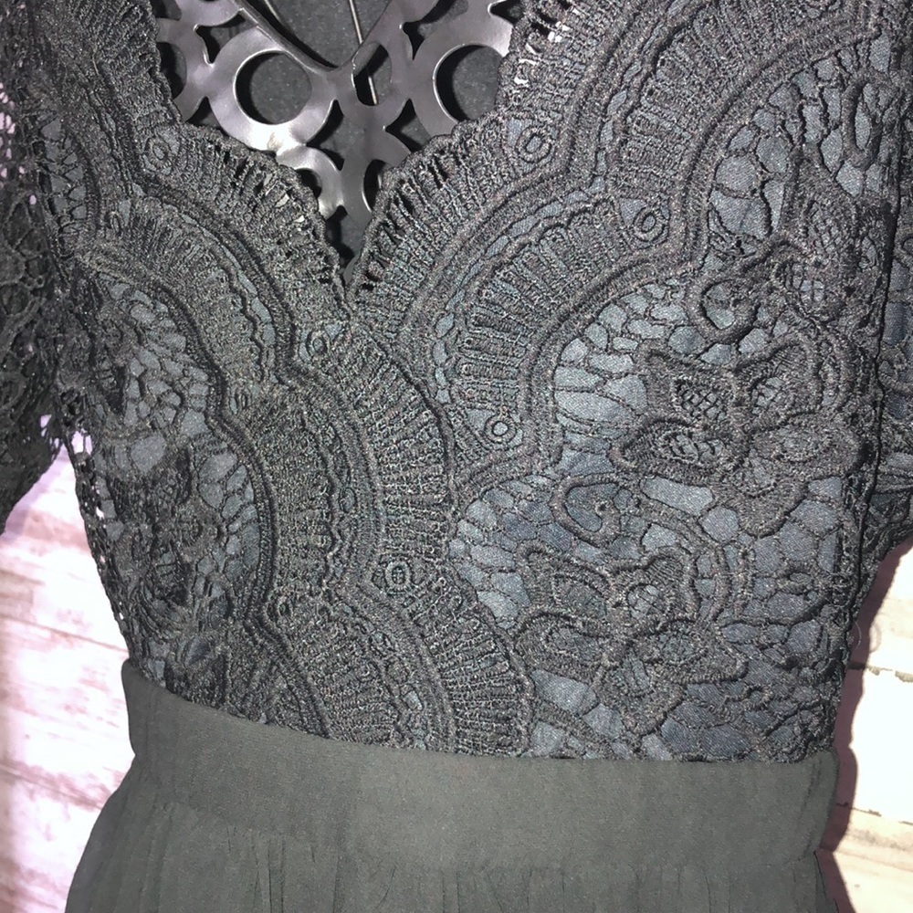 Angel in Disguise Black Lace Skater Dress black flowy mini dress size medium​​​ - Picture 7 of 12